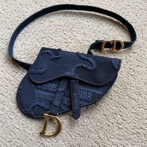 Dior Dark Blue Bag with Gold Detail